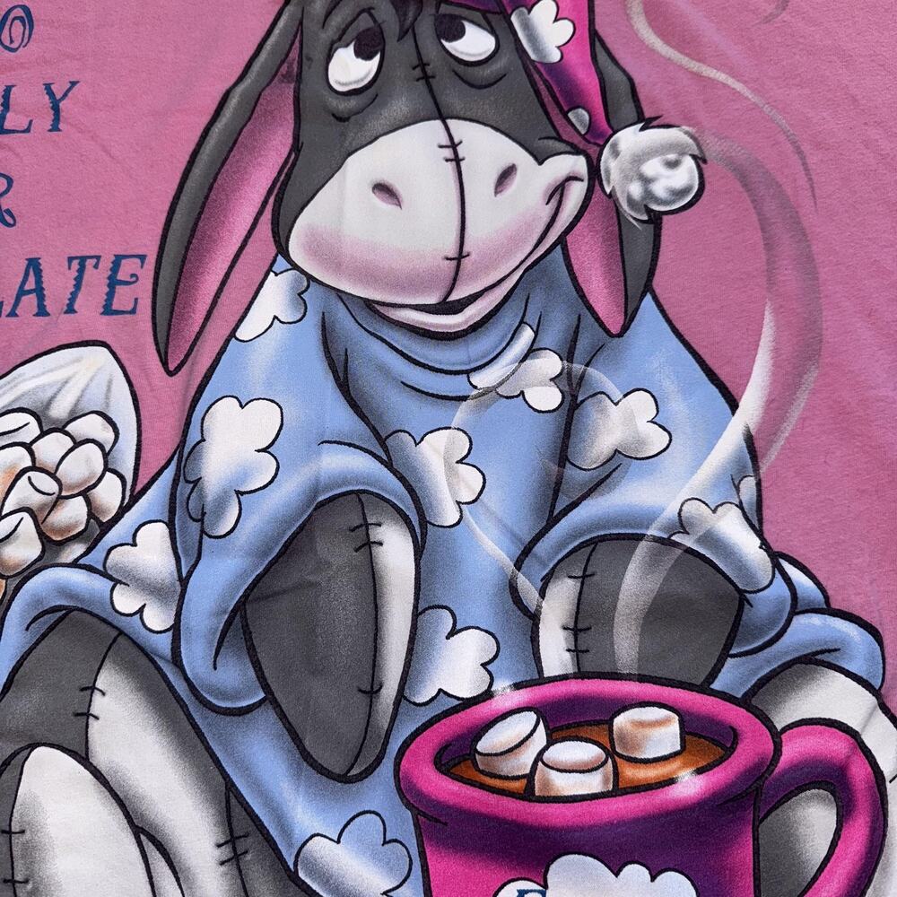 DISNEY PARKS EEYORE T SHIRT WOMENS OSFM ONE SIZE FITS MOST PINK GRAPHIC TEE